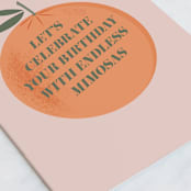 "Endless Mimosas." - Single Greeting Cards in Orange by Christie Garcia - Close-Up