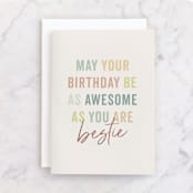 "Bestie" - Single Greeting Cards in Sage by Sara Hicks Malone - Front