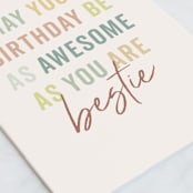 "Bestie" - Single Greeting Cards in Sage by Sara Hicks Malone - Close-Up