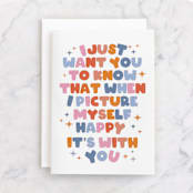 "Rainbow Quote" - Single Greeting Cards in Rainbow by Emanuela Carratoni - Front