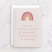 "Shades of Wonderful" - Single Greeting Cards in Rainbow by Kacey Kendrick Wagner - Front