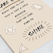 "rare gem" - Single Greeting Cards in Cream by Pati Cascino - Close-Up