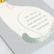 "Spoiled Cat Birthday" - Single Greeting Cards in Puddle by Ashley Presutti Beasley - Close-Up