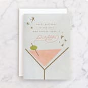 "dirty birthday martini" - Single Greeting Cards in Raspberry by Carolyn Nicks - Front