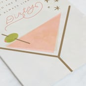 "dirty birthday martini" - Single Greeting Cards in Raspberry by Carolyn Nicks - Close-Up