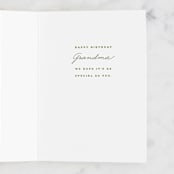 "Peony" - Single Greeting Cards in Mint by Olivia Kanaley Inman - Interior