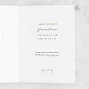 "Peony" - Single Greeting Cards in Mint by Olivia Kanaley Inman - Customizable Interior Example