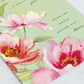 "Peony" - Single Greeting Cards in Mint by Olivia Kanaley Inman - Close-Up