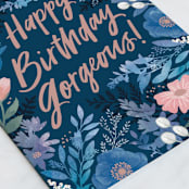 "Gorgeous Blooms" - Single Greeting Cards in Royal Blue by Hooray Creative - Close-Up