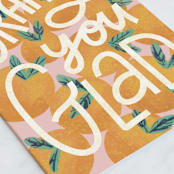 "Orange You Glad" - Single Greeting Cards in Orange by Jen Owens - Close-Up