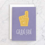 "Gran Fan" - Single Greeting Cards in Grape by Shannon Kohn - Front
