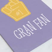 "Gran Fan" - Single Greeting Cards in Grape by Shannon Kohn - Close-Up