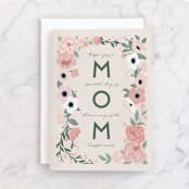 "Blooming with happiness" - Single Greeting Cards in Blush by Jamie Alexander - Front