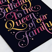 "Queen Mom" - Single Greeting Cards in Midnight by Maria Alou - Close-Up