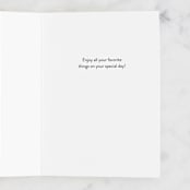 "Treat Yo'self" - Single Greeting Cards in Caramel by Marabou Design - Interior