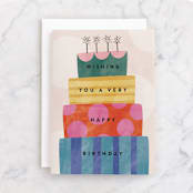 "Happy Birthday Cake" - Single Greeting Cards in Cupcake by Pixel and Hank - Front