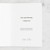 "Coffee Birthday" - Single Greeting Cards in Cotton Candy by Katherine Moynagh - Customizable Interior Example