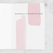 "Blessing on your Birthday" - Single Greeting Cards in Salmon by Akweley Creative - Interior