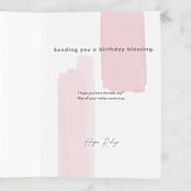 "Blessing on your Birthday" - Single Greeting Cards in Salmon by Akweley Creative - Customizable Interior Example