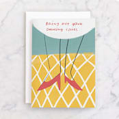 "Dancing Shoes" - Single Greeting Cards in Mimosa by Gina Ortiz - Front