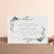 "Framed in Ferns" - Wedding Invitations in Petal by Kristie Kern - Front