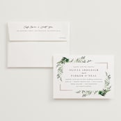 "Framed in Ferns" - Wedding Invitations in Petal by Kristie Kern - Invitation with Envelope