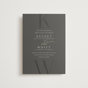 "Over Monogram" - Wedding Invitations in Stormy by Jessica Williams - Front