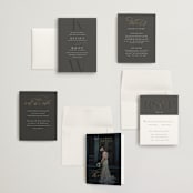 "Over Monogram" - Wedding Invitations in Stormy by Jessica Williams - Invitation Suite