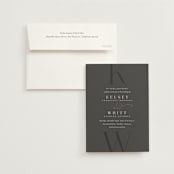 "Over Monogram" - Wedding Invitations in Stormy by Jessica Williams - Invitation with Envelope