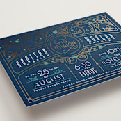 "Ornate Deco" - Wedding Invitations in Goldenrod by GeekInk Design - Detail