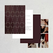 "Verdigris" - Wedding Invitations in Rose by Susan Moyal - Back of Card Options