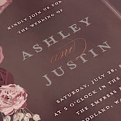 "Verdigris" - Wedding Invitations in Rose by Susan Moyal - Detail