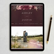"Verdigris" - Wedding Invitations in Rose by Susan Moyal - FREE Wedding Website