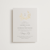 "Natural Monogram" - Wedding Invitations in Porcelain by Jennifer Postorino - Front
