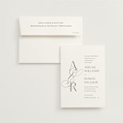 "Initialed" - Wedding Invitations in Chantilly by Jessica Williams - Invitation with Envelope