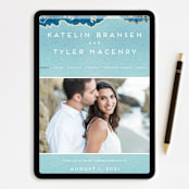"Sea Crest" - Wedding Invitations in Turquoise by Kaydi Bishop - FREE Wedding Website