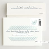 "Sea Crest" - Wedding Invitations in Turquoise by Kaydi Bishop - FREE Recipient Addressing
