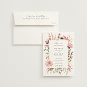 "Lush" - Wedding Invitations in Blush by Susan Moyal - Invitation with Envelope