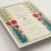 "Deco Spring Florals" - Wedding Invitations in Birch by Shiny Penny Studio - Detail