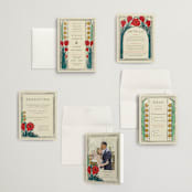 "Deco Spring Florals" - Wedding Invitations in Birch by Shiny Penny Studio - Invitation Suite