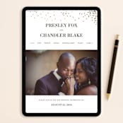 "Thrilling" - Wedding Invitations in Snow by Design Lotus - FREE Wedding Website