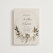 "Botanical Edge" - Wedding Invitations in Latte by Susan Moyal - Front
