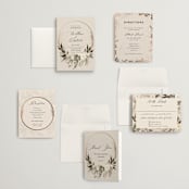 "Botanical Edge" - Wedding Invitations in Latte by Susan Moyal - Invitation Suite