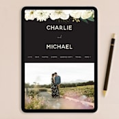 "Garden Blooms" - Wedding Invitations in Ivory by Susan Moyal - FREE Wedding Website