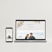 "Gilded Palm" - Wedding Invitations in Sand by Melinda Denison - FREE Wedding Website