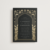 "Nouveau flowers" - Wedding Invitations in Onyx by Ana de Sousa - Front
