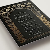 "Nouveau flowers" - Wedding Invitations in Onyx by Ana de Sousa - Detail