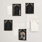 "Nouveau flowers" - Wedding Invitations in Onyx by Ana de Sousa - Invitation Suite