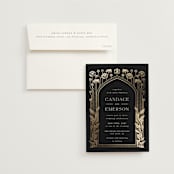"Nouveau flowers" - Wedding Invitations in Onyx by Ana de Sousa - Invitation with Envelope