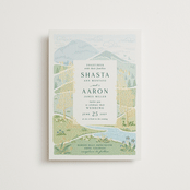 "Mountaintop" - Wedding Invitations in Evergreen by Paper Sun Studio - Front